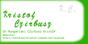 kristof czirbusz business card
