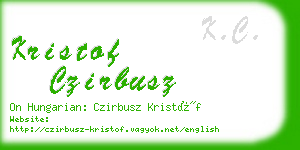 kristof czirbusz business card